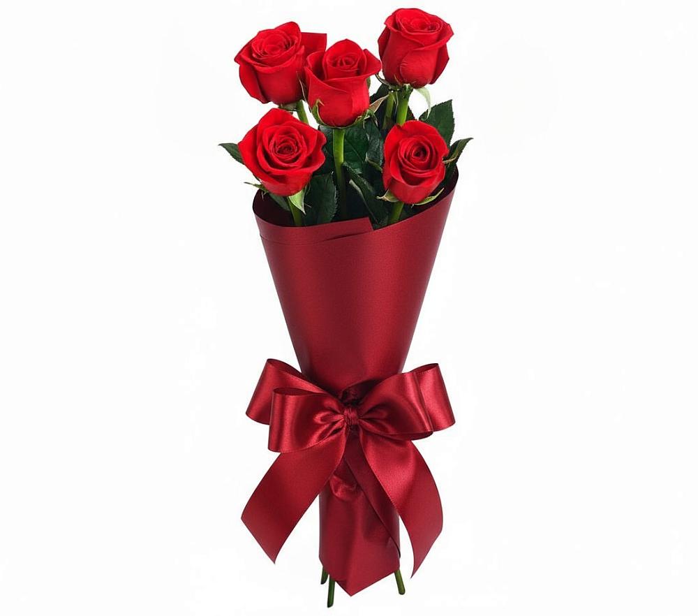 Букет 5 Красных роз Эдлесс Лав в Гатлукае