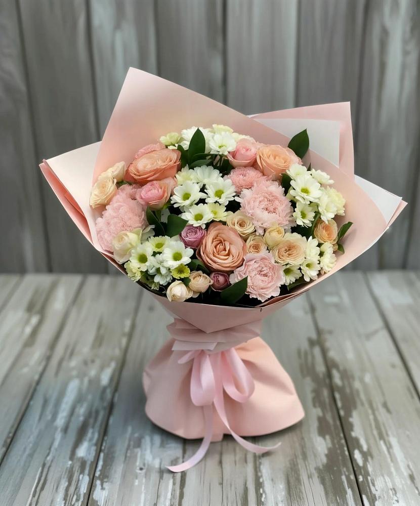 Букет цветов из: Гвоздики, Розы и Хризантемы в Гатлукае