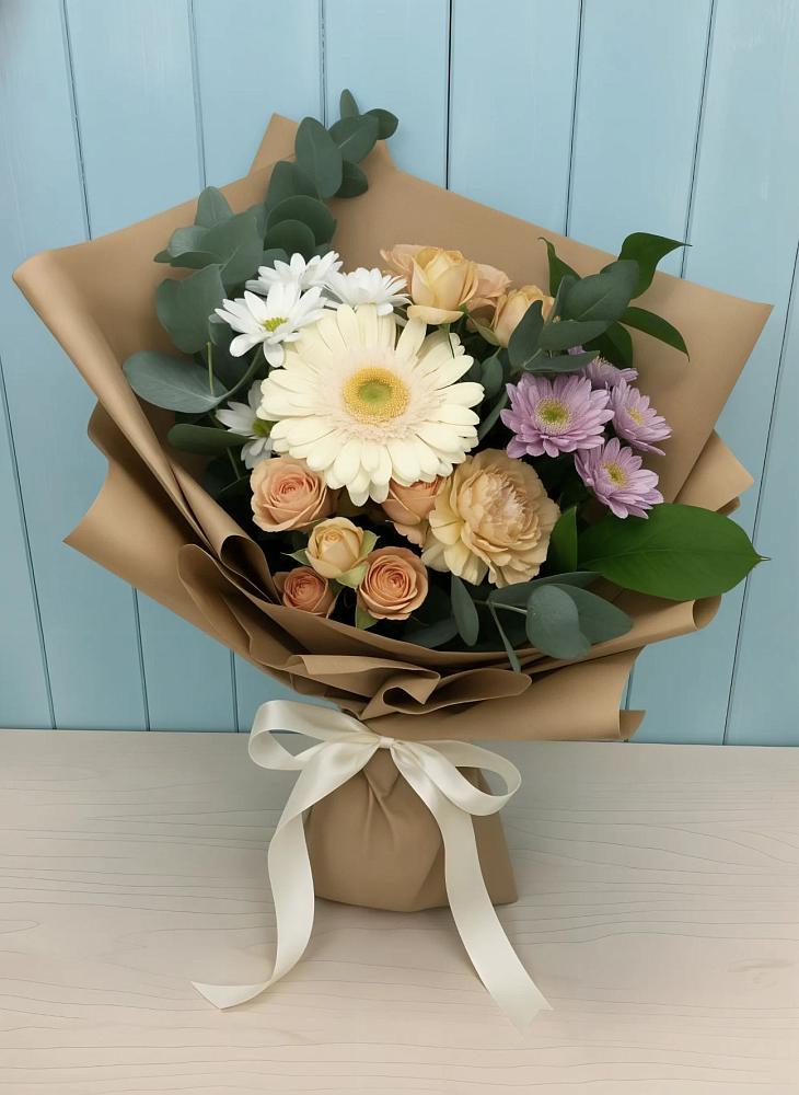 Букет цветов из: Герберы и Хризантемы в Гатлукае