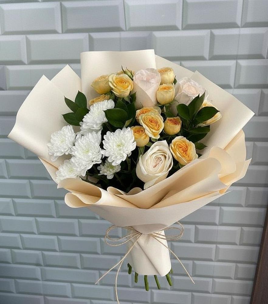 Букет цветов из: Розы и Хризантемы в Гатлукае
