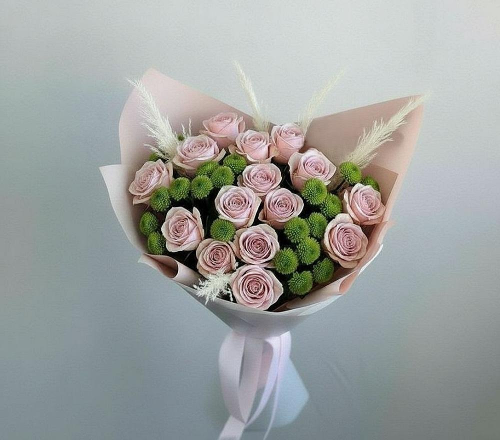 Букет цветов из: Розы и Хризантемы в Гатлукае