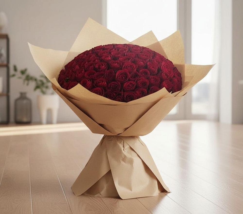Букет 101 Красная роза в Гатлукае