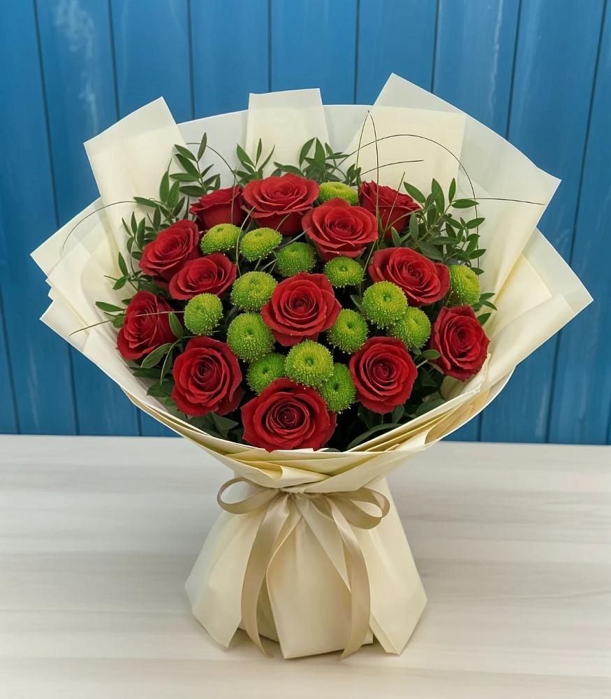 Букет цветов из: Розы и Хризантемы в Гатлукае